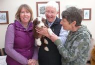 Sarah, Mum & Val with Molly ready for home